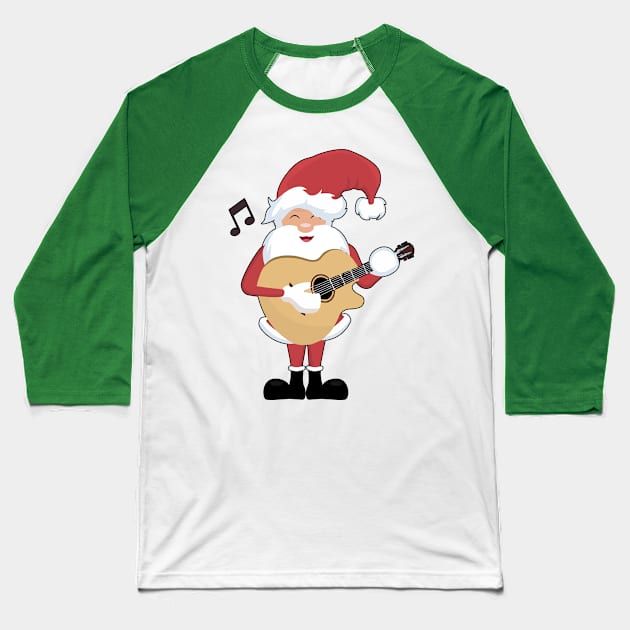 Santa Music Christmas Baseball T-Shirt by AdeShirts